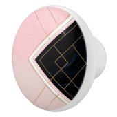 Modernes geometrisches rosa goldfarbenes Design Keramikknauf (Rechts)