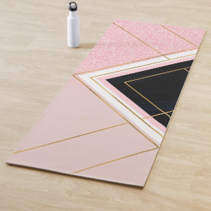 Modernes geometrisches rosa goldfarbenes Design Yogamatte
