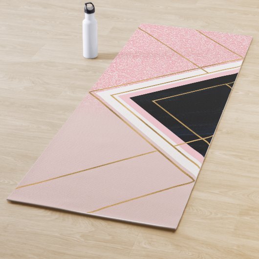 Modernes geometrisches rosa goldfarbenes Design Yogamatte (Beispiel)