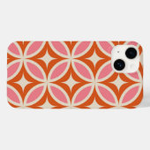Modernes geometrisches rosa Orangenmuster Mitte de Case-Mate iPhone Hülle (Rückseite (Horizontal))
