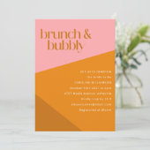 Modernes geometrisches rosafarbenes Brautparty Einladung (Stehend Vorderseite)