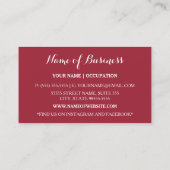 Modernes geometrisches Rot-Schwarz-Innendesign Visitenkarte (Rückseite)