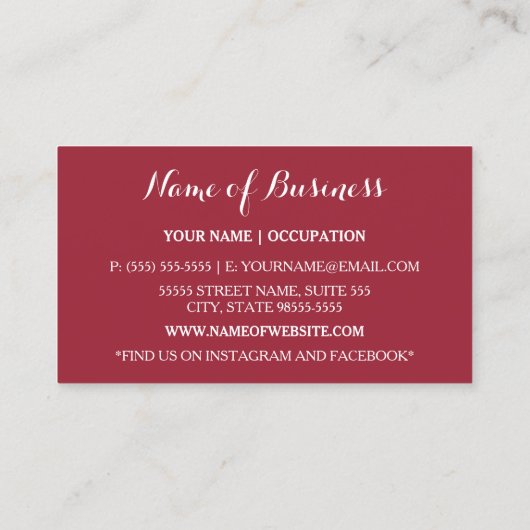 Modernes geometrisches Rot-Schwarz-Innendesign Visitenkarte (Rückseite)