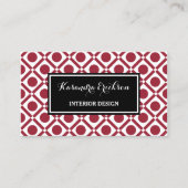 Modernes geometrisches Rot-Schwarz-Innendesign Visitenkarte (Vorderseite)