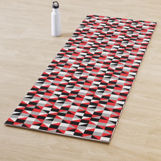 Modernes geometrisches rotes graues Muster Yogamatte (Beispiel)