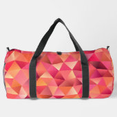 Modernes geometrisches rotes Orangenrosa Monogramm Duffle Bag (Rückseite)