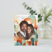 Modernes geometrisches Save the Date, Foto Magnet Date (Stehend Vorderseite)
