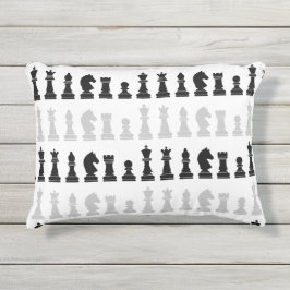 Modernes geometrisches Schachstück Schwarz-weißes  Kissen Für Draußen