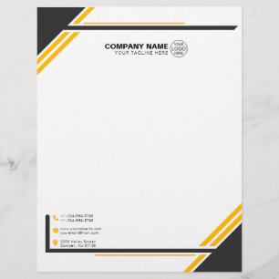 Modernes geometrisches Schwarz-Gelb-Letterhead Briefbogen