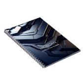 Modernes Geometrisches Schwarz & Grau Design, Name Notizblock (Rechte Seite)