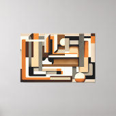 Modernes geometrisches Schwarz, Taupe & Orange aus Leinwanddruck (Vorderseite)
