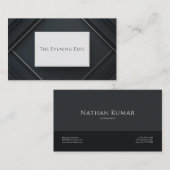 Modernes geometrisches Schwarz und Silber Beruflic Visitenkarte (Vorne/Hinten)