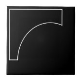 Modernes geometrisches Schwarz und Weiß Fliese (Vorderseite)