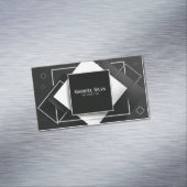 Modernes geometrisches Schwarz und Weiß Magnetische Visitenkarte (Beispiel)
