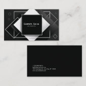 Modernes geometrisches Schwarz und Weiß Visitenkarte (Vorne/Hinten)