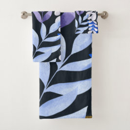 Modernes geometrisches Schwarz-Weiß-Badetuch-Set Badhandtuch Set