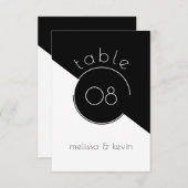 Modernes geometrisches Schwarz-Weiß-Design Einladung (Vorne/Hinten)