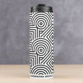 Modernes geometrisches Schwarz-Weiß-Muster für Mon Thermosbecher