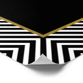 Modernes geometrisches Schwarz-Weiß-Muster Poster (Ecke)