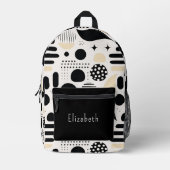 Modernes geometrisches Schwarz-weißes Abstraktes P Bedruckter Rucksack (Vorderseite)