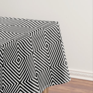 Modernes geometrisches Schwarzweiss-Diamant-Muster Tischdecke