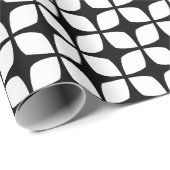 Modernes geometrisches Schwarzweiss-Packpapier Geschenkpapier (Rolleneckpunkt)