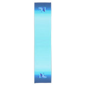 Modernes geometrisches Segelboot / Yacht, Cobalt B Kurzer Tischläufer (Vorderseite)