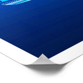 Modernes geometrisches Segelboot / Yacht, Cobalt B Poster (Ecke)