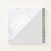 Modernes geometrisches Silbermuster Grau Platz Notizblock (Rückseite)