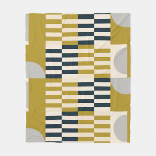 Modernes geometrisches, skandinavisches Retro-Must Fleecedecke
