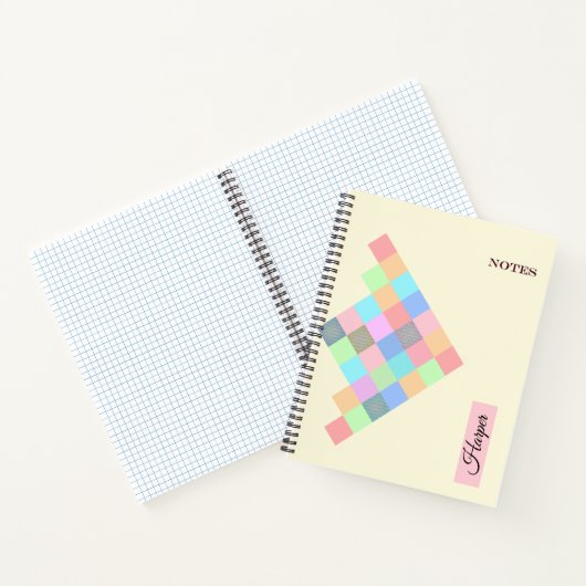 Modernes geometrisches SpiralNotebook mit Individu Notizblock (Innenseite)