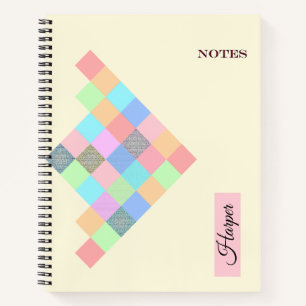Modernes geometrisches SpiralNotebook mit Individu Notizblock