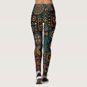 Modernes, geometrisches Stammesmuster Leggings (Rückseite)