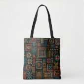 Modernes, geometrisches Stammesmuster Tasche (Vorderseite)