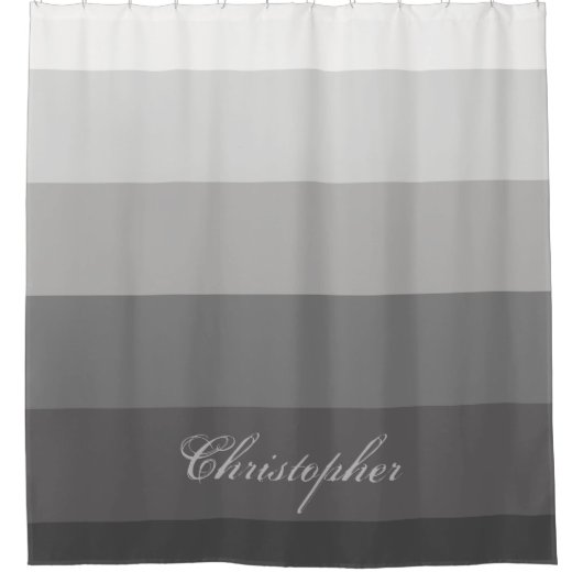 Modernes geometrisches Steigungs-Grau mit Duschvorhang (Vorderseite)