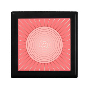 Modernes geometrisches Sunburst - Deep Coral Pink Geschenkbox