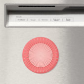Modernes geometrisches Sunburst - Deep Coral Pink Magnet (In Situ (Geschirrspüler))