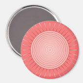 Modernes geometrisches Sunburst - Deep Coral Pink Magnet (Vorderseite/Rückseite)