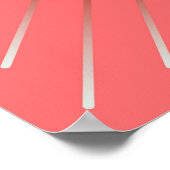 Modernes geometrisches Sunburst - Deep Coral Pink Poster (Ecke)