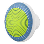 Modernes geometrisches Sunburst - Limon und Denim Keramikknauf (Rechts)