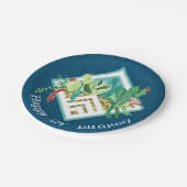 Modernes geometrisches Terrarium mit Kaktus und Su Pappteller (Schrägansicht)