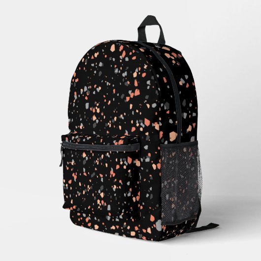 Modernes geometrisches Terrazzo Bedruckter Rucksack (Rückseitige Ecke Rechts)