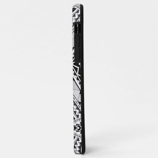 Modernes, geometrisches Tribal-Muster aus Schwarz Case-Mate iPhone Hülle (Hinten/Links)