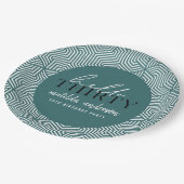 Modernes geometrisches und skritisches 30. Party Pappteller (Schrägansicht)