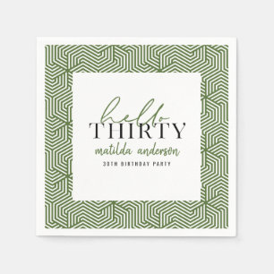 Modernes geometrisches und skritisches 30. Party Serviette
