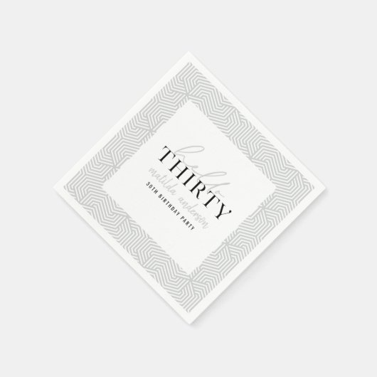 Modernes geometrisches und skritisches 30. Party Serviette (Ecke)