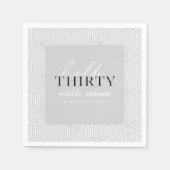 Modernes geometrisches und skritisches 30. Party Serviette (Vorderseite)