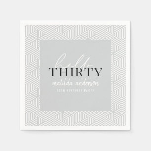 Modernes geometrisches und skritisches 30. Party Serviette