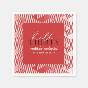 Modernes geometrisches und skritisches 30. Party Serviette