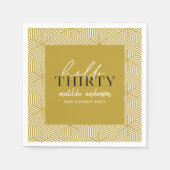 Modernes geometrisches und skritisches 30. Party Serviette (Vorderseite)